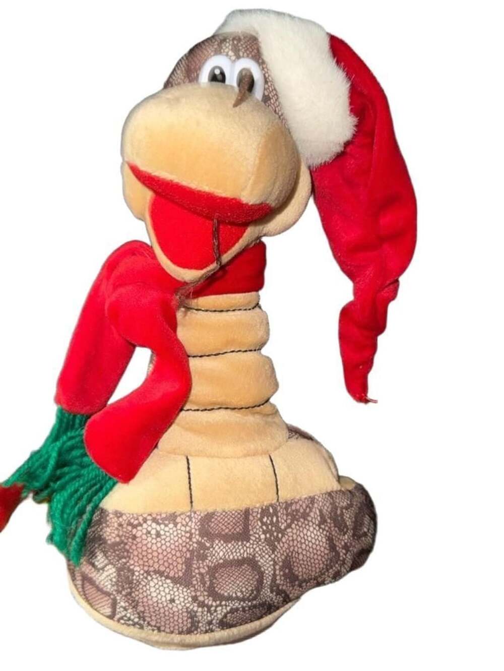 Christmas Musical Rattlesnake Plush 12" Tall SANTA CLAUS IS COMING TO TOWN